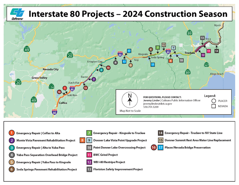 2024 California I-80 Projects | I-80 Exit Guide